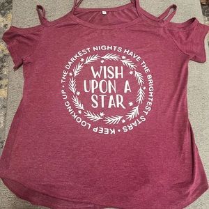 Disney Cold Shoulder/Cut Out Shoulder Short Sleeve T Shirt